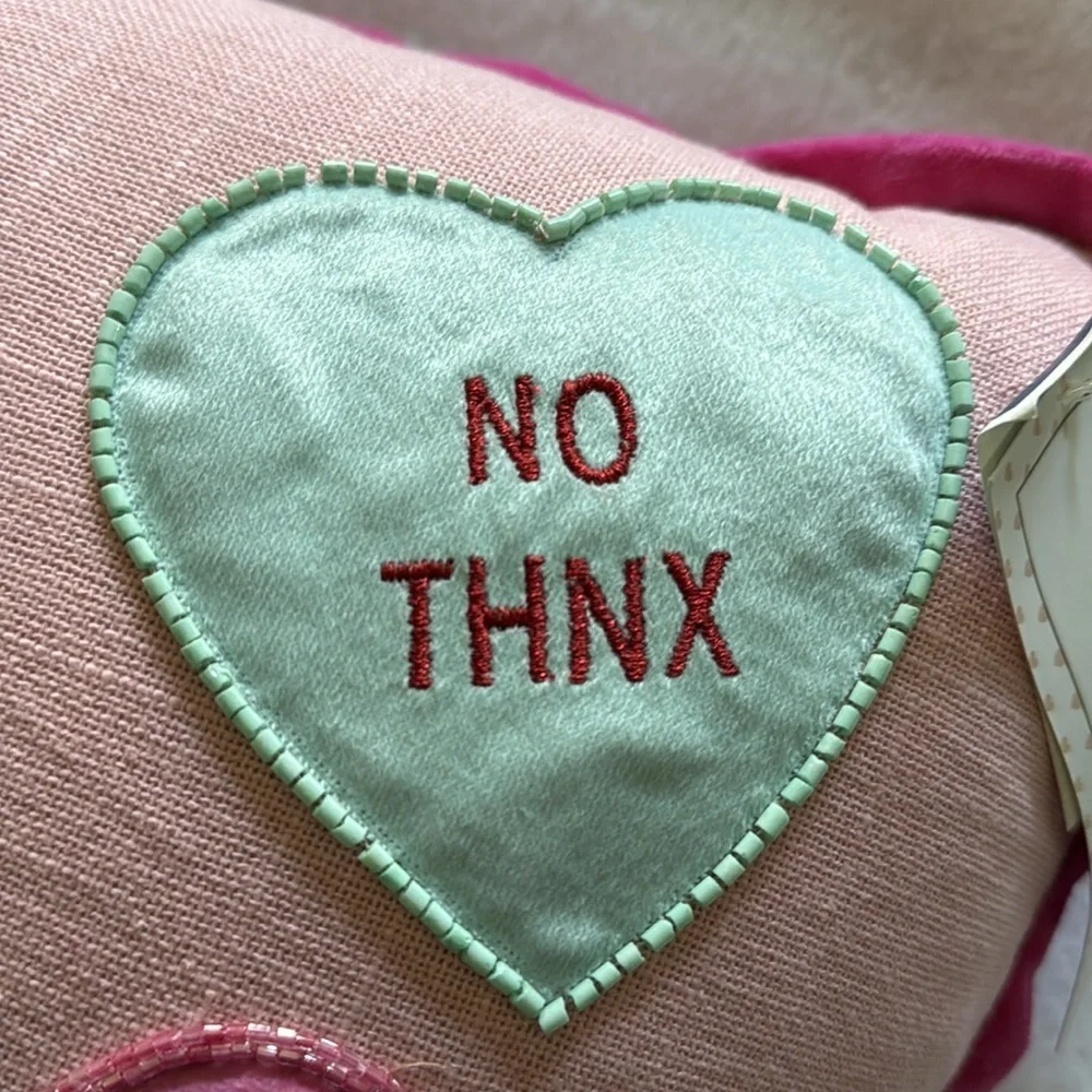 Cupcakes and Cashmere Valentines Conversation Heart Pillow